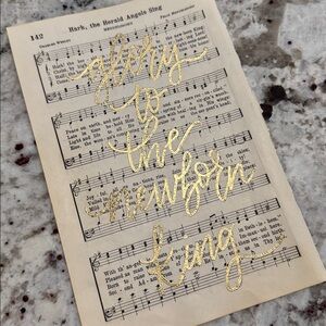 "Hark The Herald Angels Sing" Embossed Hymnal Page